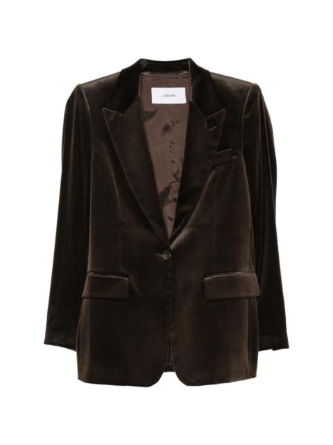 LARDINI Angeliu velvet single-breasted blazer