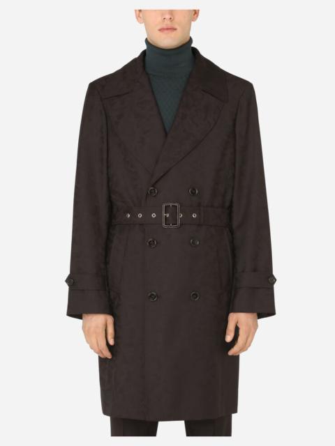 Dolce & Gabbana Camouflage wool jacquard trench coat