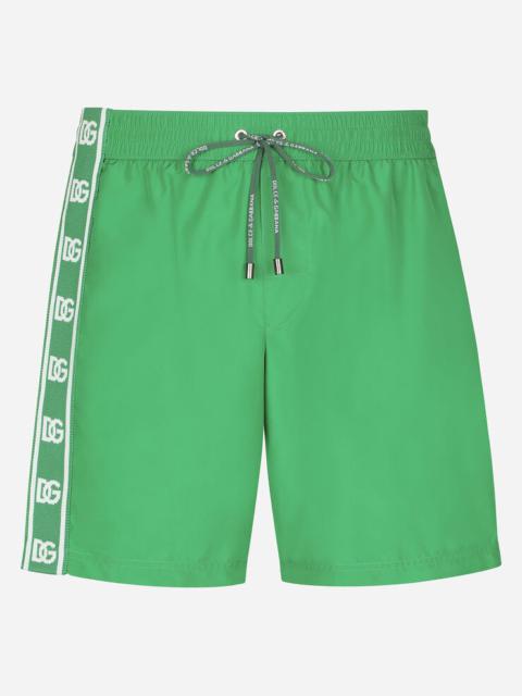 Dolce & Gabbana Mid-length swim trunks with DG logo band