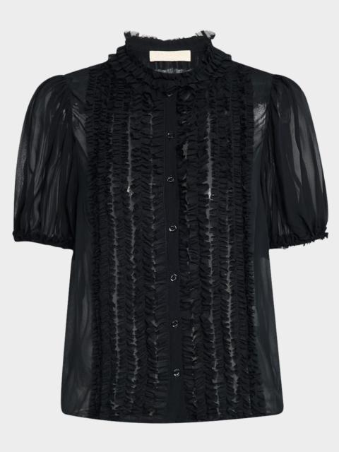 Adira Ruffled Silk Top