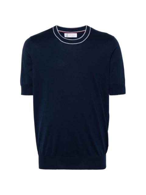 contrasting-border polo shirt