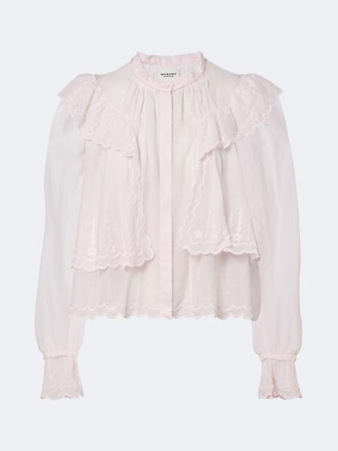 Isabel Marant Étoile Kelmon embroidered ruffled cotton blouse