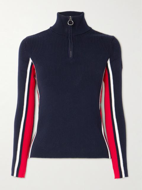 Fusalp Deltanao Striped Ribbed-knit Half-zip Sweater