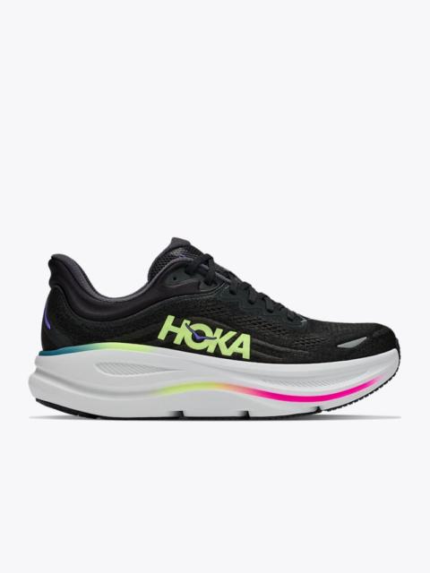 HOKA Men's Bondi 9 Shoes in Black/Neon Yuzu