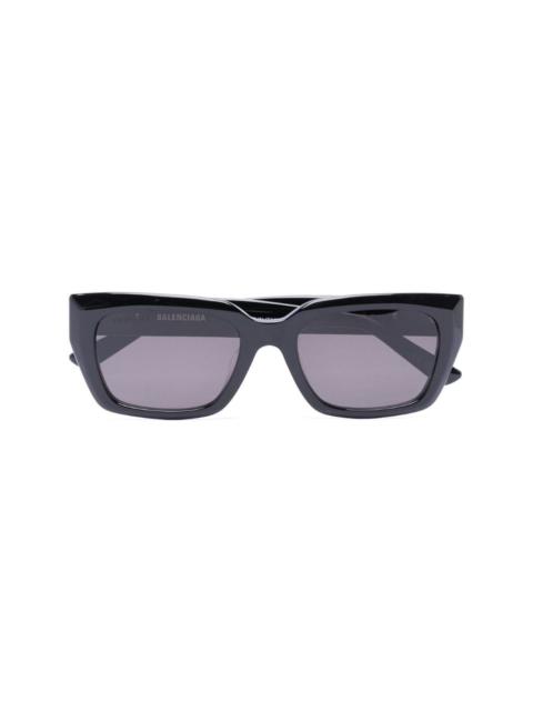 logo-lettering square-frame sunglasses