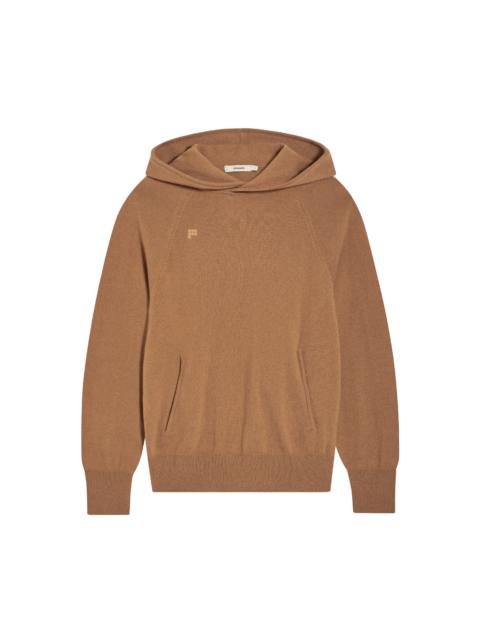 PANGAIA Womens Recycled Cashmere Hoodie - Camel