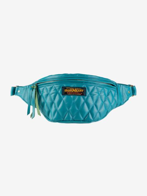 Iron Heart IHE-45-BLU Diamond Stitched Leather Waist Bag - Blue