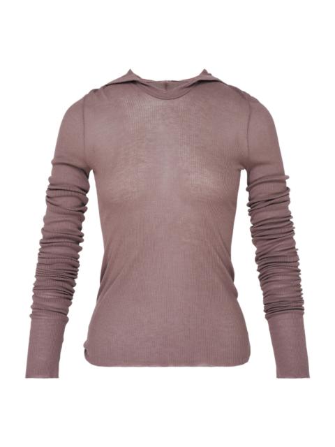 Rick Owens Cropped Hooded Long Sleeve Tee