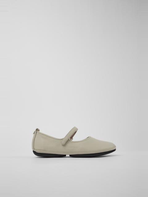 CAMPER Right Nina Gray Leather Shoes for Women.