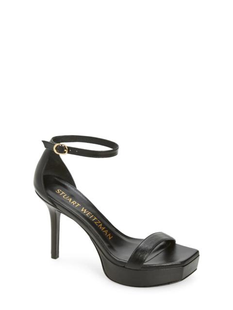 Stuart Weitzman Nunaked Party Platform Ankle Strap Sandal