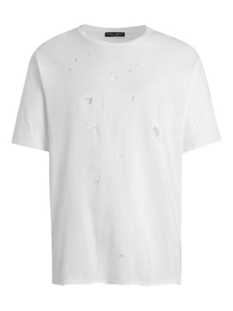 Dolce & Gabbana short-sleeve ripped-detail T-shirt