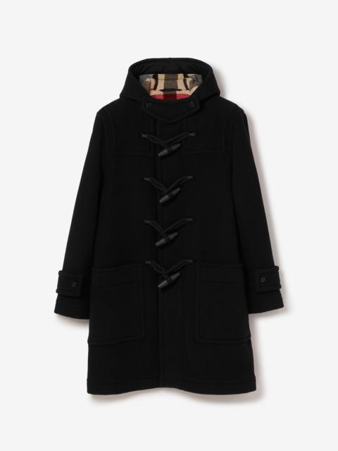 Burberry Check-lined Technical Wool Duffle Coat