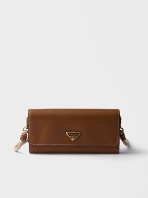 Prada Leather wallet with shoulder strap