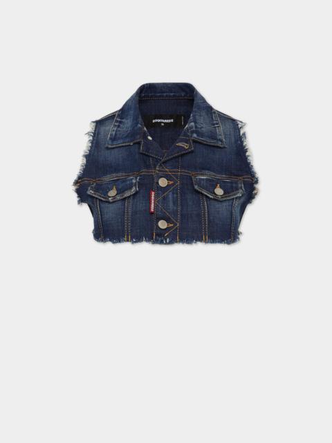 DSQUARED2 DENIM CROPPED VEST