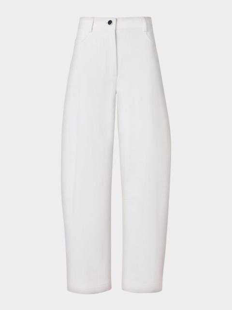 AKRIS High-Rise Barrel-Leg Ankle Pants
