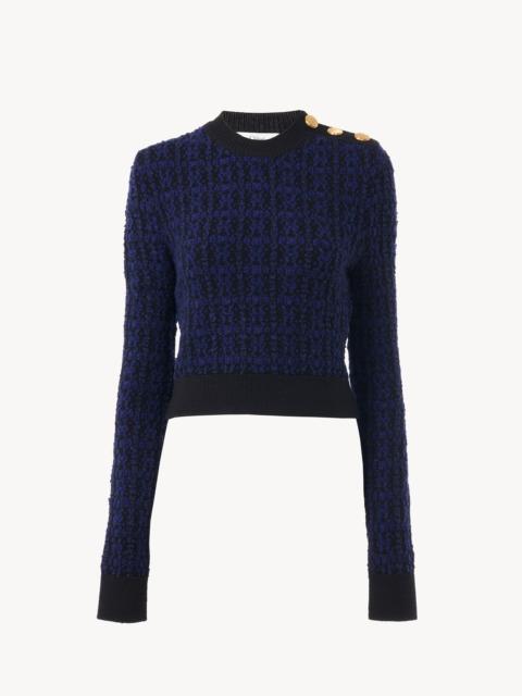 Chloé BOXY MOCK-NECK SWEATER IN A WOOL & SILK KNIT