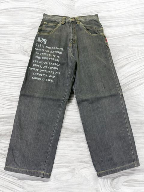 Other brands DrunknMunky × Japanese Brand - Baggy DRUNKN MUNKY Embroidery Logo Poem Design Denim