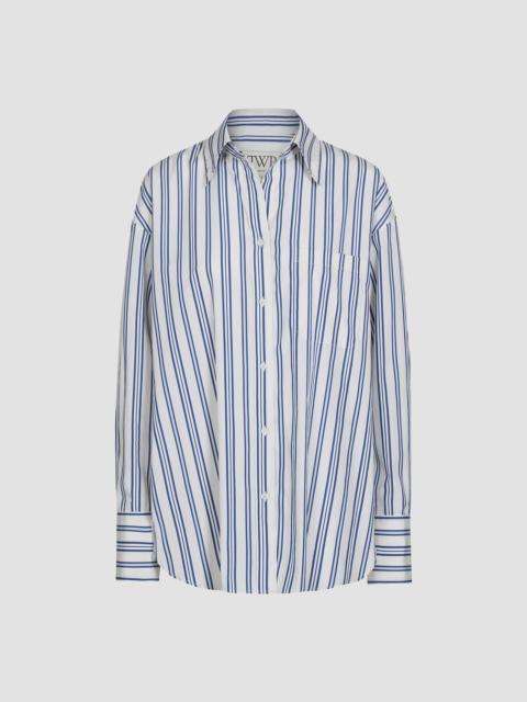 TWP Women's Big Joe Striped Cotton Shirt - Ivory Multi