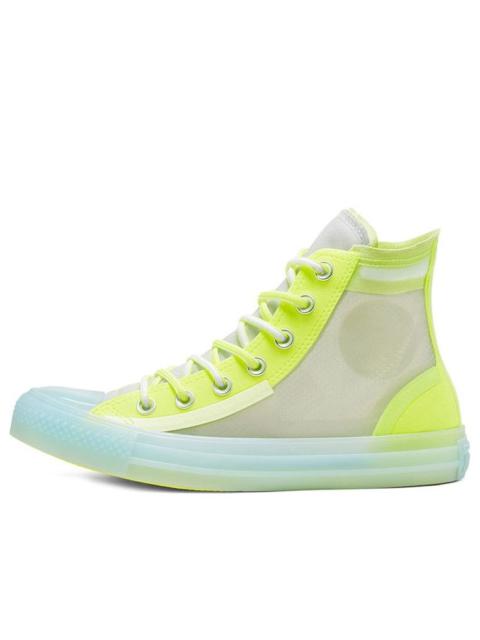Converse (WMNS) 가로 반투명 메쉬 유틸리티 척 테일러 모든 별 높은 탑 볼트 화이트 '옐로우 블루 윗