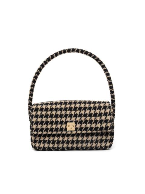 ANINE BING Nico houndstooth logo-clasp shoulder bag