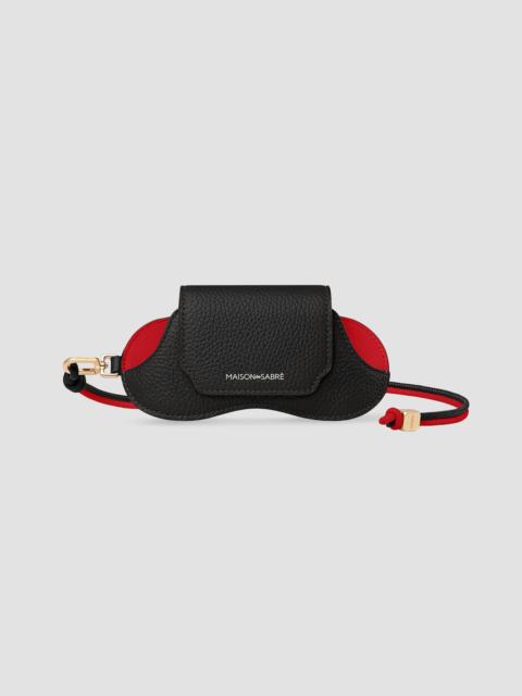 MAISON de SABRÉ Women's Leather Sunglasses Sling Case - Rouge Noir