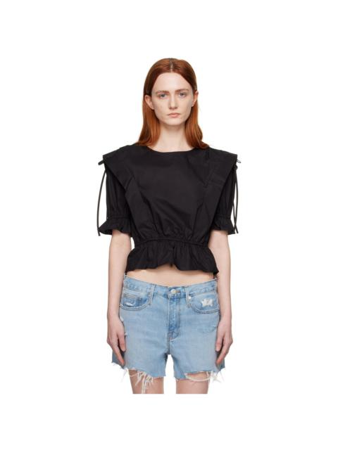 Black Ruched Blouse