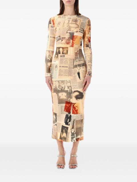 Jean Paul Gaultier rib journal midi dress
