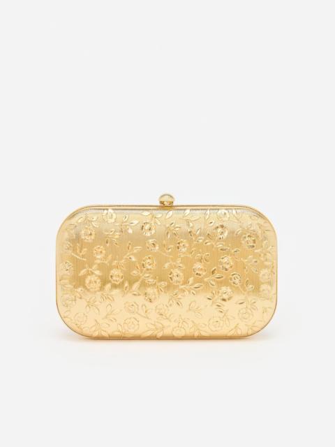 self-portrait Gold Floral Engraved Clutch Bag