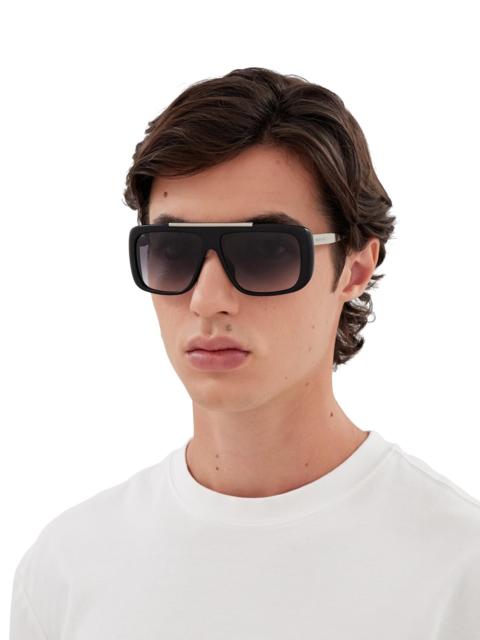 Alexander McQueen Men's 60MM Navigator Sunglasses - Black Silver Black