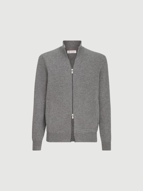 Brunello Cucinelli Cashmere high-neck cardigan with zipper