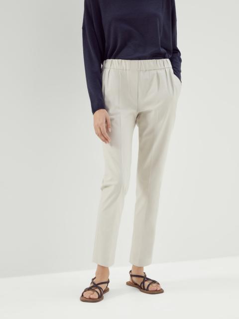 Brunello Cucinelli Stretch twisted cotton twill tailored jogger trousers