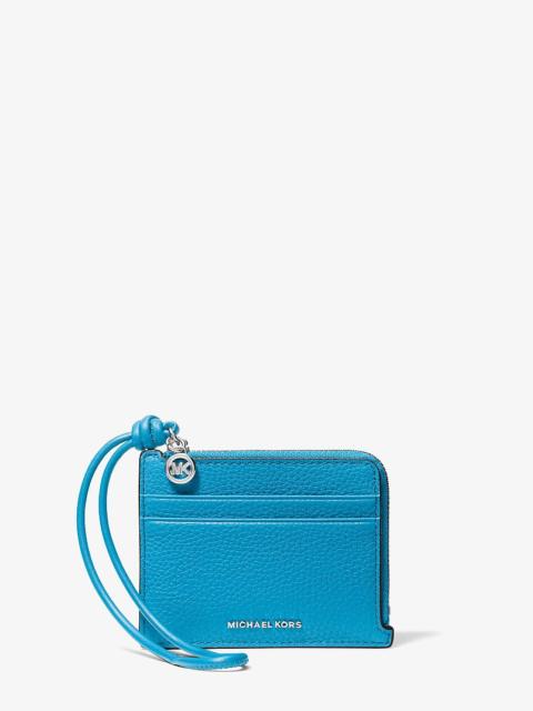 MICHAEL KORS Jet Set Small Pebbled Leather Card Case Wristlet