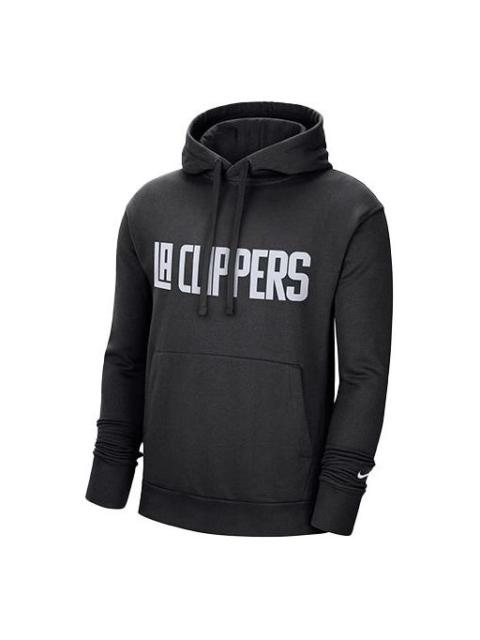 Nike Nike Ce Logo Nba Sports Printing Los Angeles Clippers hooded Pullover Fleece Black DC0807-010