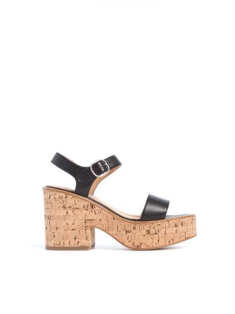 GABRIELA HEARST Sardis Platform Sandal in Black Nappa Leather