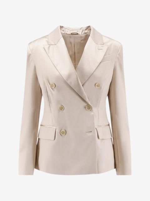 Brunello Cucinelli double-breasted satin-finish blazer