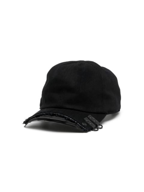 frayed-trim baseball cap