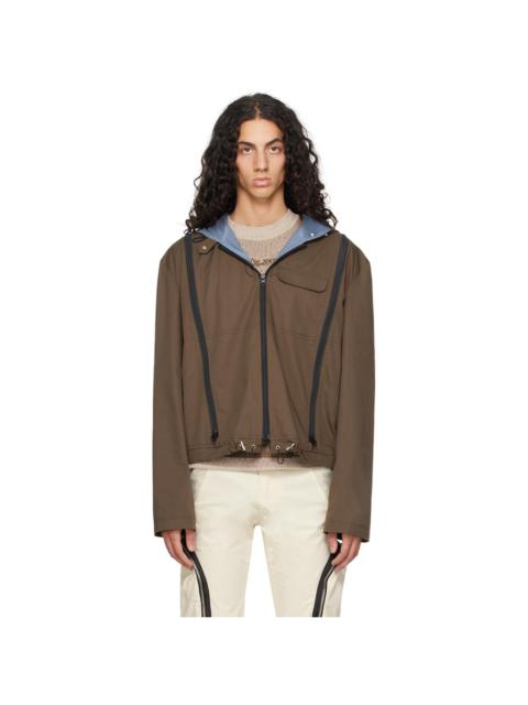 FFFPOSTALSERVICE Brown Zip Vent Jacket