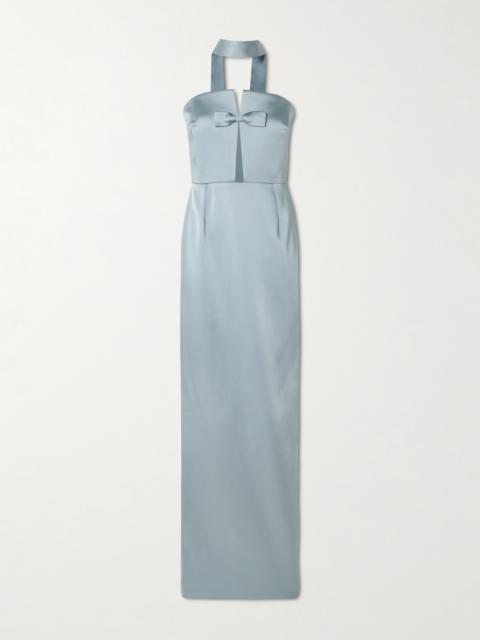 THE NEW ARRIVALS ILKYAZ OZEL Holly Bow-embellished Cutout Satin Gown