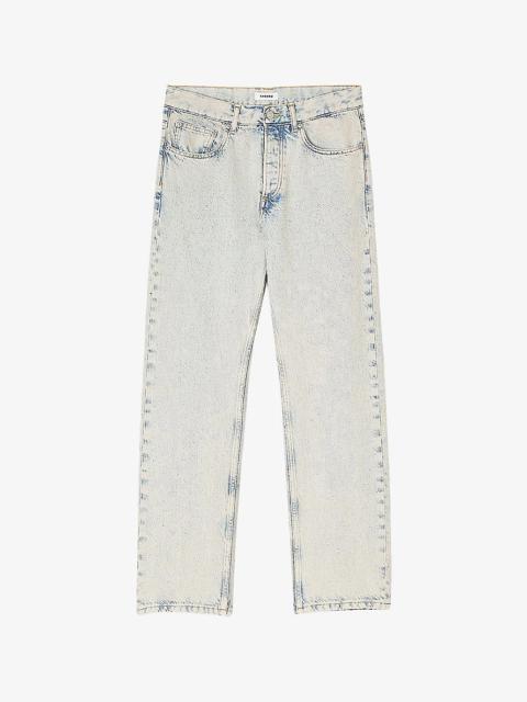 Sandro Faded-Wash Straight-Leg Denim Jeans
