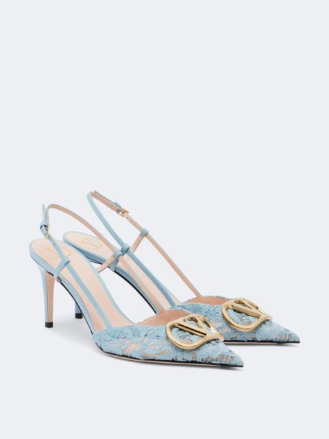 Valentino VLogo lace slingback pumps