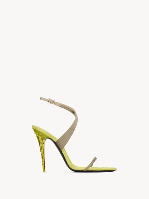 SAINT LAURENT IVRESSE SANDALS IN SATIN CREPE AND CRYSTALS