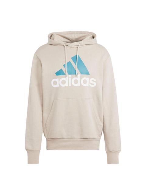 adidas adidas French Terry Big Logo Hoodie 'Beige Blue' IJ8584