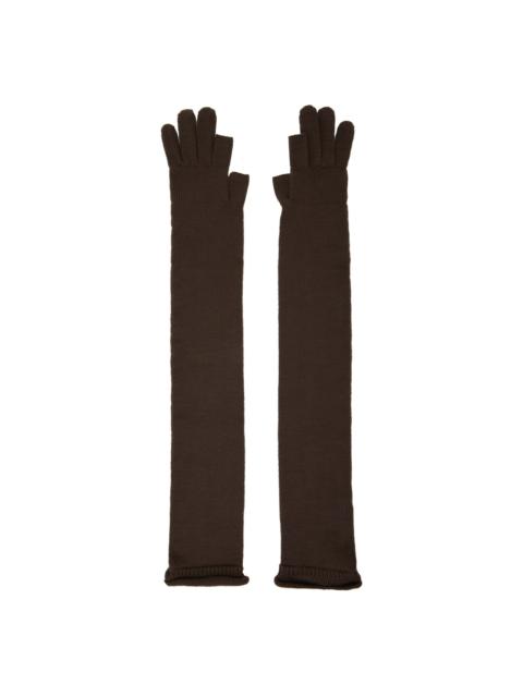 Rick Owens Brown Opera Gloves