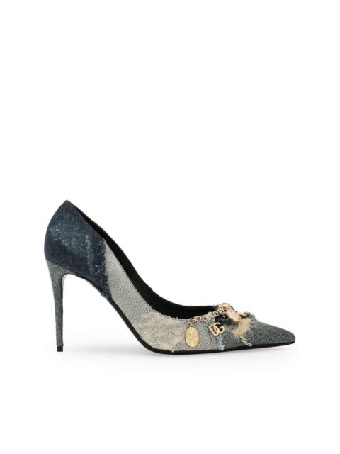 Dolce & Gabbana charm-embellished denim pumps