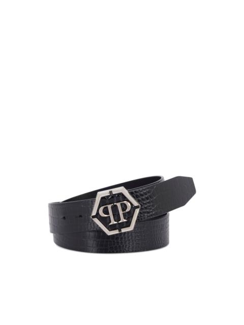PHILIPP PLEIN Cocco buckle leather belt
