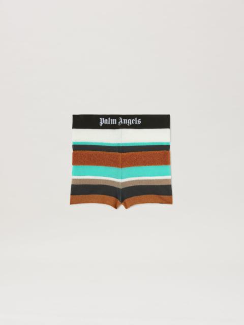 Palm Angels Lurex Stripes Knit Logo Short