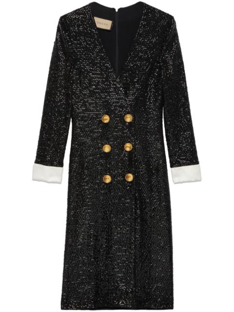 GUCCI sequin-embellished V-neck midi dress