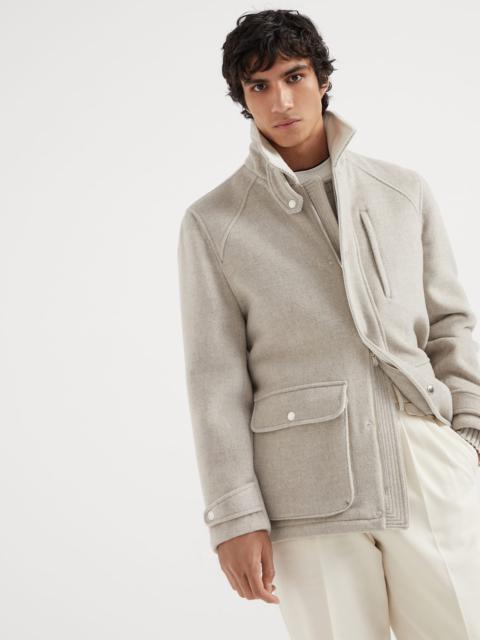 Brunello Cucinelli Virgin wool and cashmere double cloth field jacket with corduroy insert