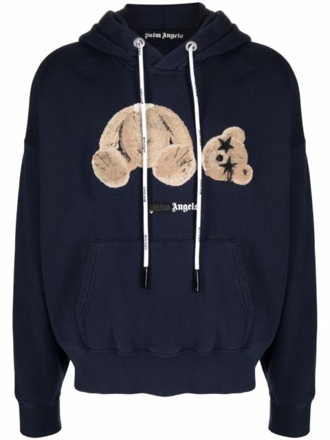 Palm Angels PALM ANGELS Spray Bear Hoodie Navy