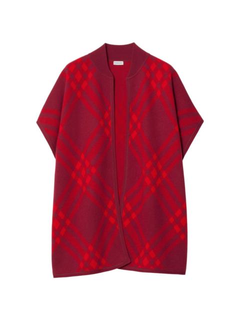 checked wool cape